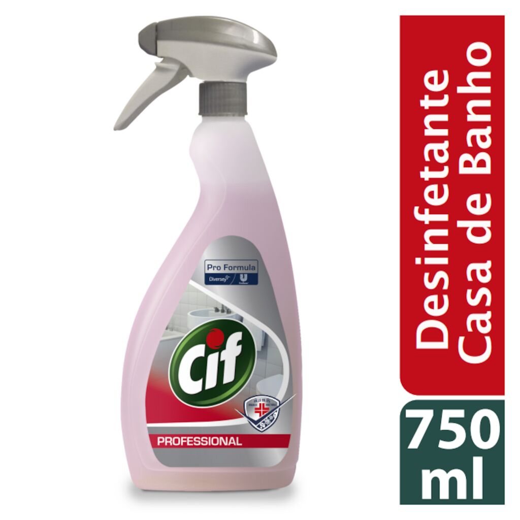 Cif Pro Formula Sani 4in1 Plus Washroom Spray 6x0.75L - Detergente para limpeza, desincrustação, desinfeção e desodorização de todas as superfícies duras